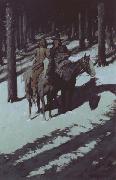 Frederic Remington Indian Scouts in the Moonlight (mk43) painting